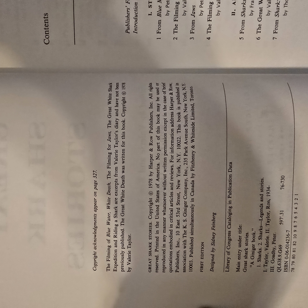 Great Shark Stories - 1978 First Edition Hardcover by Ron & Valerie Taylor w/ Du - Picture 4 of 4